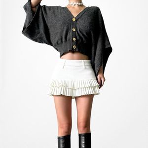 Vintage Y2K Tory Burch Cashmere Gray Button Down Oversized Knit Cardigan Size S